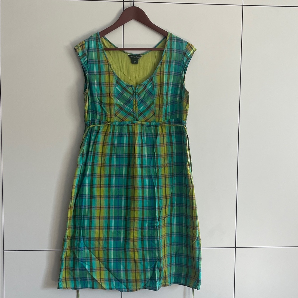 Eddie Bauer Green Cotton Fully Lined Dress - 10